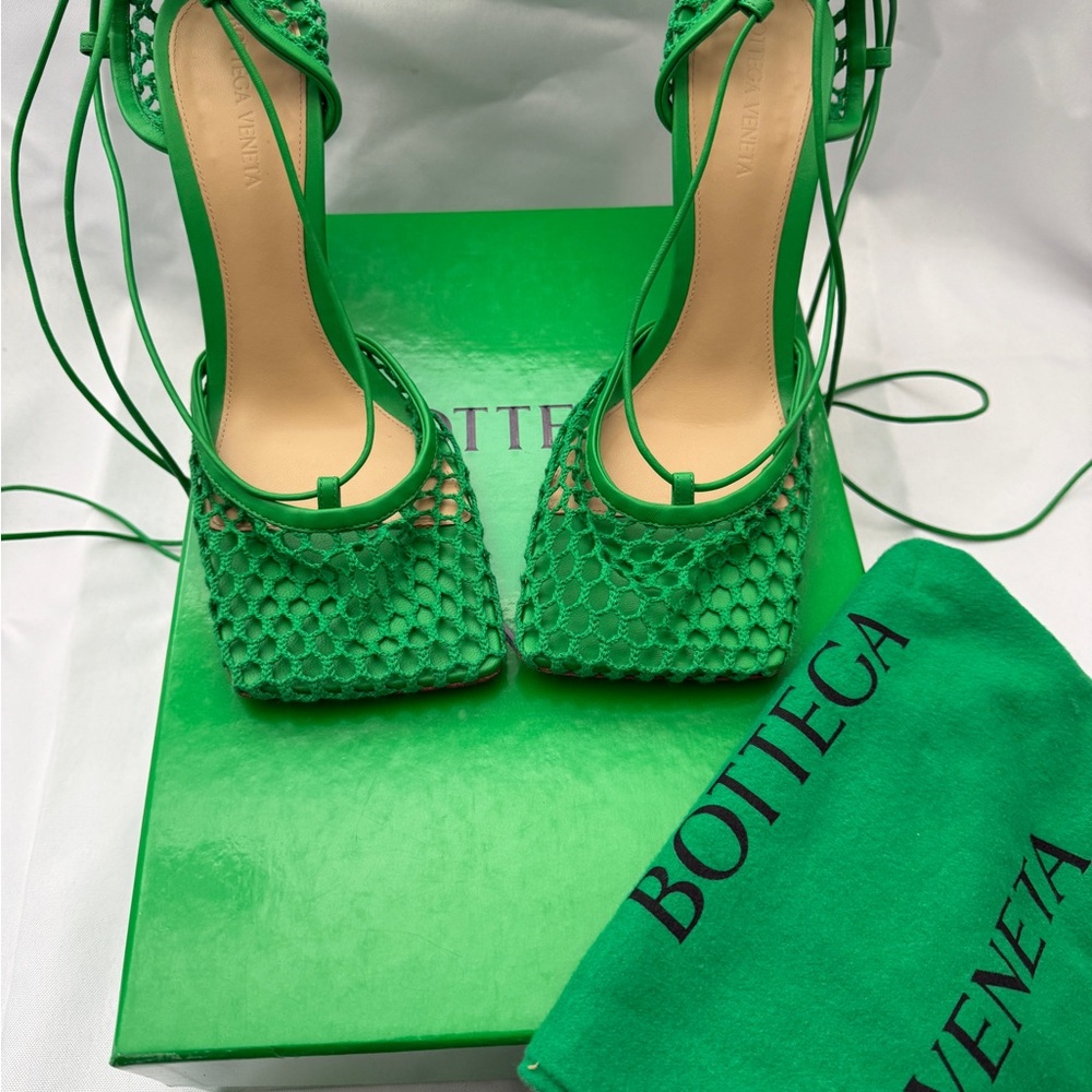Bottega Veneta Vibrant Green Heeled Sandals